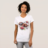 Süße faule Faultierblumen T-Shirt (Vorne ganz)