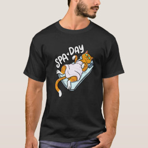 Süße faule Katze Spa-Tag Wellness Katzenhalter T-Shirt