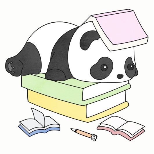 Süße faule Panda-Studienillustration Planer