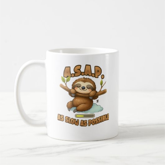 Süße Faultier ASAP � So Langsam Wie Möglich Klassi Kaffeetasse (Links)
