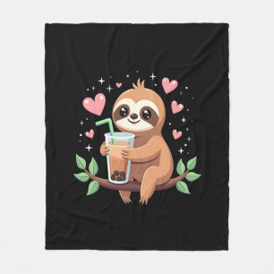 Süße Faultier-Boba-Blasen-Milch-Tee-Kawaii-Frauen- Fleecedecke