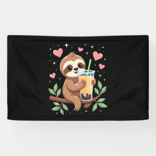 Süße Faultier-Boba-Blasen-Milchtee Kawaii Frauen M Banner