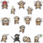 Süße Faultier-Charakter-Sticker-Pack Emojis Aufkleber (Vorderseite)