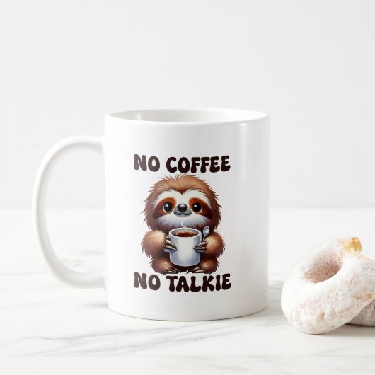 Süße Faultier-Coffee-Talk-Wortkunst Kaffeetasse (Mit Donut)