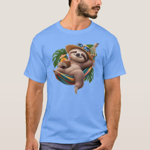 Süße Faultier, die sich in einer Hängematte entspa T-Shirt