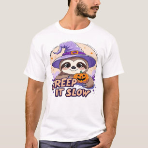 Süße Faultier Halloween-Shirt � Lustig Creep It La T-Shirt