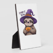 Süße Faultier Hexe Halloween-Shirt � Kriech es lan Fotoplatte (Seite)