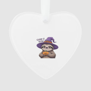 Süße Faultier Hexe Halloween-Shirt � Kriech es lan Ornament
