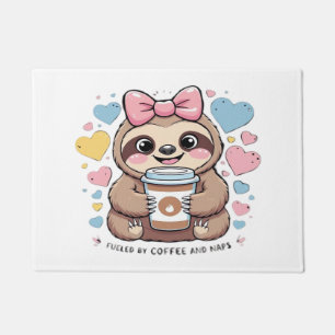 Süße Faultier-Kaffeeliebhaber-Shirt � Lustig anget Fußmatte