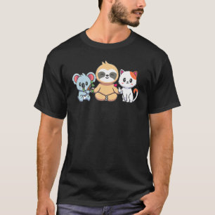 Süße Faultier Katze Koala Faules Faultier Tier Gra T-Shirt