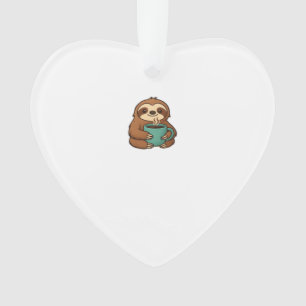 Süße Faultier mit Kaffeetasse � Cozy Entspanntes T Ornament