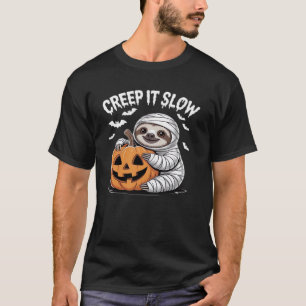 Süße Faultierliebhaber Lustiger Halloween-Kürbis E T-Shirt