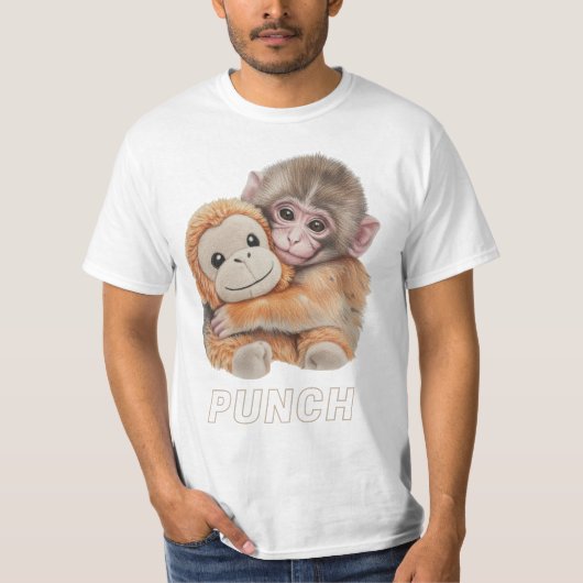 Süße Faust Baby-Affe Umarmer Plüschspielzeug Faust T-Shirt (Vorderseite)