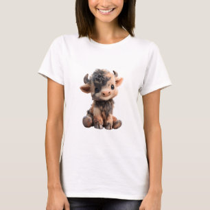 Süße FCute Fluffige Highland-Kuh Schlammiger Bulle T-Shirt