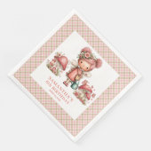 Süße Fee 1. Geburtstag Whimsical Rosa Papier Serviette (Ecke)