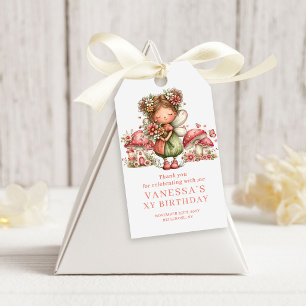 Süße Fee 3. Geburtstag Florale Rosa Geschenktüte Geschenkanhänger
