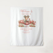 Süße Fee 5. Geburtstag Röte Blumenbanner Wandteppich (Vorderseite)