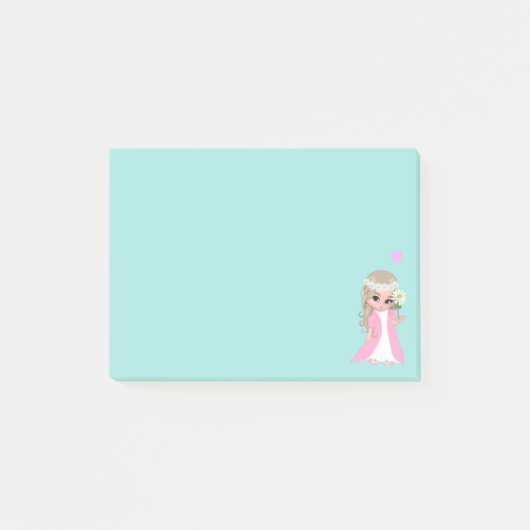 Süße Fee auf Hellblau Post-it Klebezettel (Vorderseite)