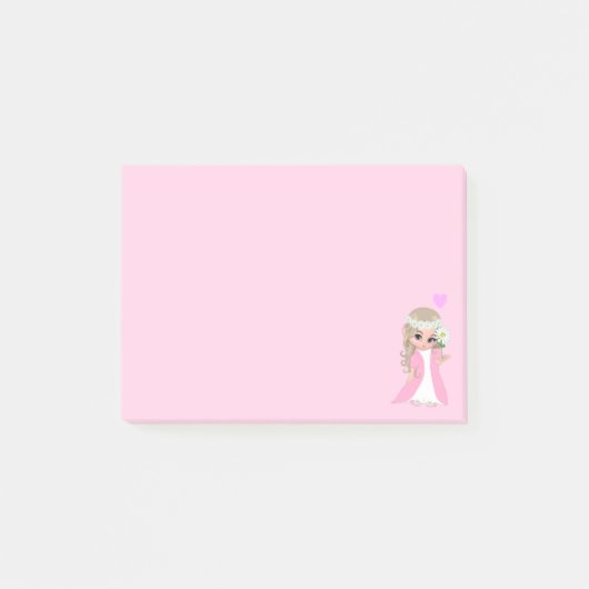 Süße Fee auf rosa Post-it-Notizen Post-it Klebezettel (Vorderseite)