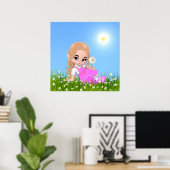 Süße Fee & Gänseblümchen Poster (Heimbüro)