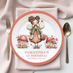 Süße Feen 3. Geburtstag Pastell Rosa Blumen Teller