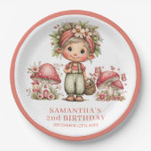 Süße Feen 3. Geburtstag Rosa Blumen Teller (Vorderseite)
