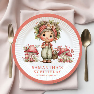 Süße Feen 3. Geburtstag Rosa Blumen Teller