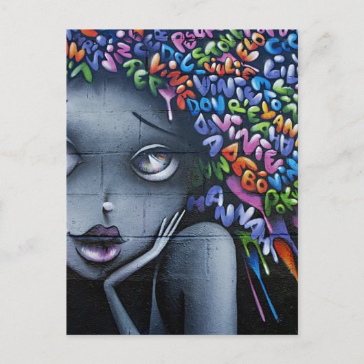 Süße Feen-Graffiti Postkarte (Vorderseite)