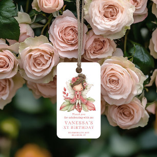 Süße Feen-Mädchen 2. Geburtstag Florale Rosa Gesch Geschenkanhänger