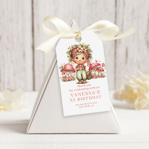 Süße Feen-Rotrosa Blumen Geburtstags-Geschenkanhän Geschenkanhänger