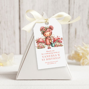 Süße Feen zum 1. Geburtstag rosa Blumen Geschenkan Geschenkanhänger