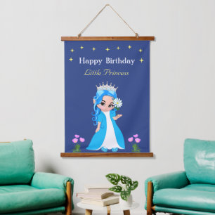 Süße Feenprinzessin Mädchen Geburtstag Hängetapete Wandteppich Mit Holzrahmen