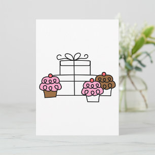 Süße Feier-Cupcake- und Geschenkbox Einladung