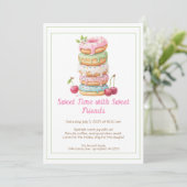 Süße Feier Einladung – Farbige Donuts Party  (Stehend Vorderseite)