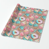 Süße Feierdesserts Geschenkpapier (Ungerollt)