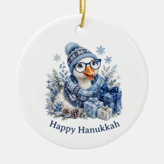 Süße Feiertage Winter Weihnachten Chanukka Gans Keramik Ornament