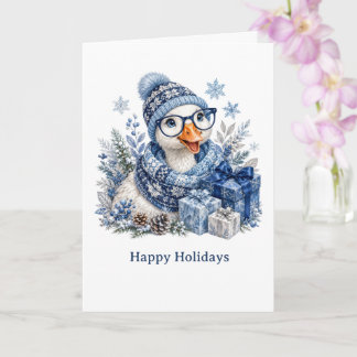 Süße Feiertags-Winter-Weihnachten-Hanukkah-Gans Karte