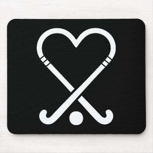 Süße Feldhockeyspieler lieben Symbol  Mousepad (Vorne)