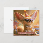 Süße Fennek-Fuchs-Happy-Birthday-Grußkarte (Vorne/Hinten)