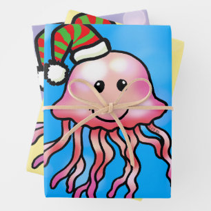 Süße Festliche Quallen Cartoon Geschenkpapier Set