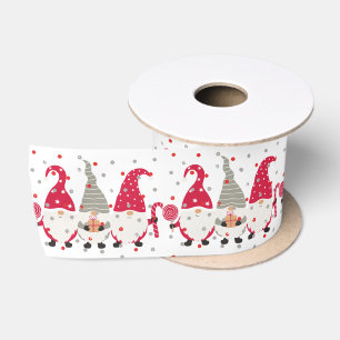 Süße festliche skandinavische Weihnachts-Gnome Satinband
