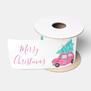 Süße Festliche Vintage Rosa Auto Aqua Weihnachtsba Satinband