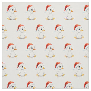 Süße festliche Weihnachtsbaby-Gans mit Santa-Hut Stoff