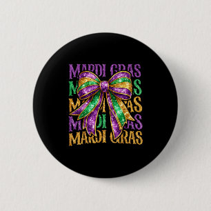 Süße Fette Dienstag Mardi Gras Kokette Schleife Ki Button