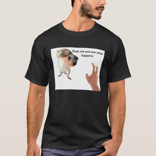 Süße fette Ratte wird gepackt Meme T-Shirt (Vorderseite)