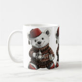 Süße Fez-Mütze Teddy im kuscheligen Winterpullover Kaffeetasse (Links)