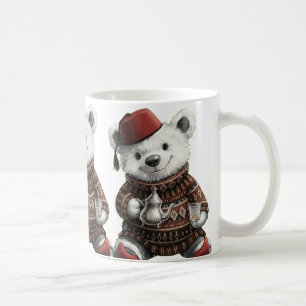 Süße Fez-Mütze Teddy im kuscheligen Winterpullover Kaffeetasse