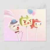 Süße Figur Cake Pops Ankündigungspostkarte (Vorderseite)