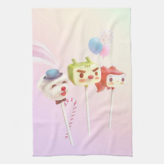 Süße Figur Cake Pops Geschirrtuch (Vertikal)