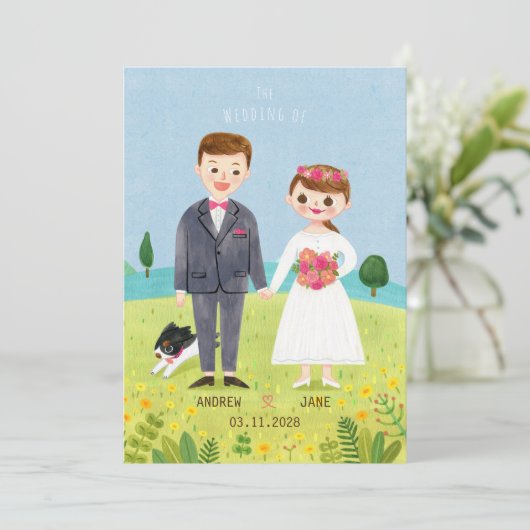 Süße Figur Einladung (Stehend Vorderseite)